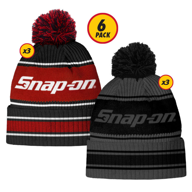 Athletic Knit Stripe Beanie - 6 PK