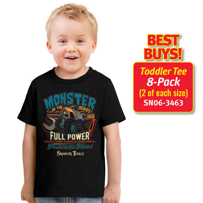 8 Pack TODDLER S/S T-Shirt - BLACK