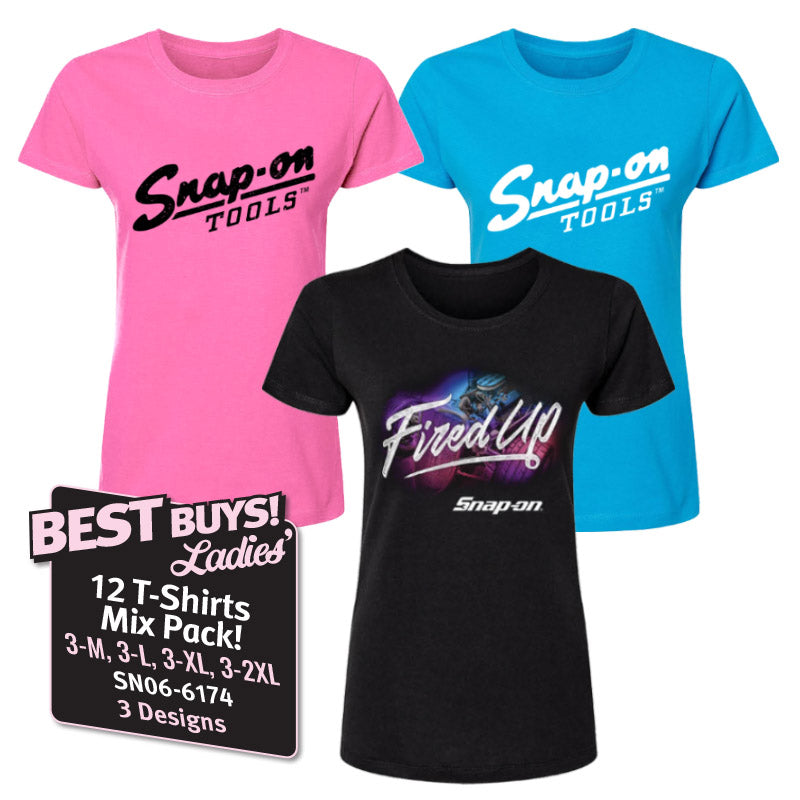12-pack gemengde dames T-shirts met korte mouwen