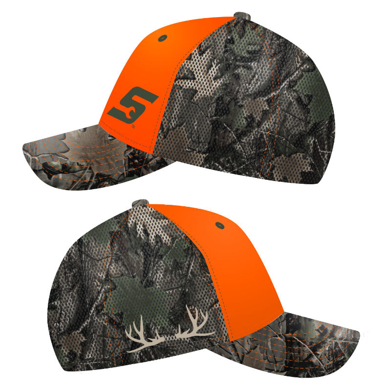 "S" Backwoods Camo Mesh Snap Back Cap