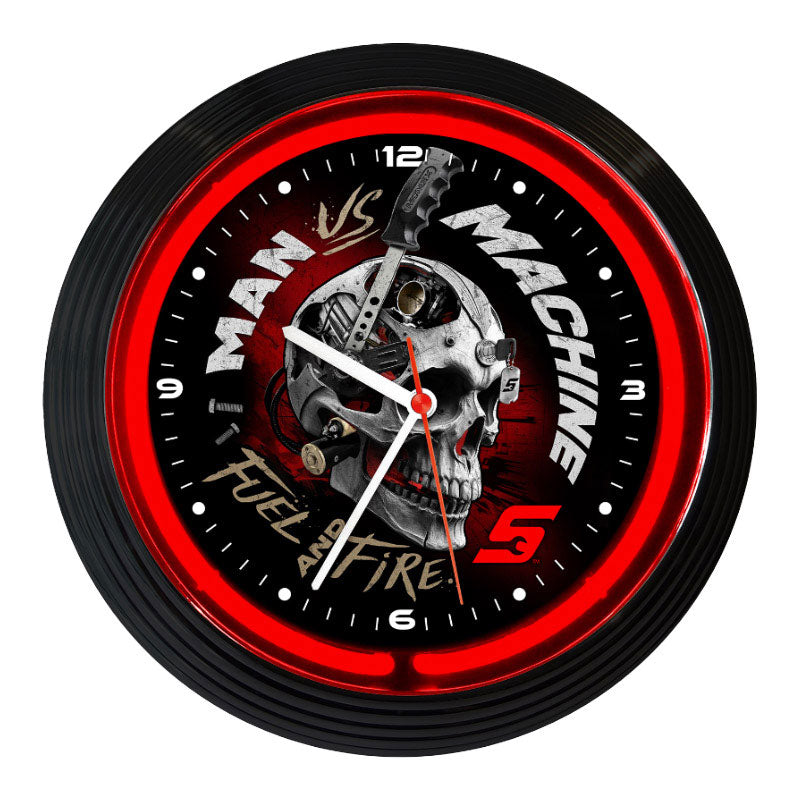 Neon Clock - Man Vs. Machine