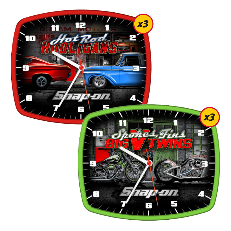 Hot Rod & V Twins Shop Clock - 6 PK