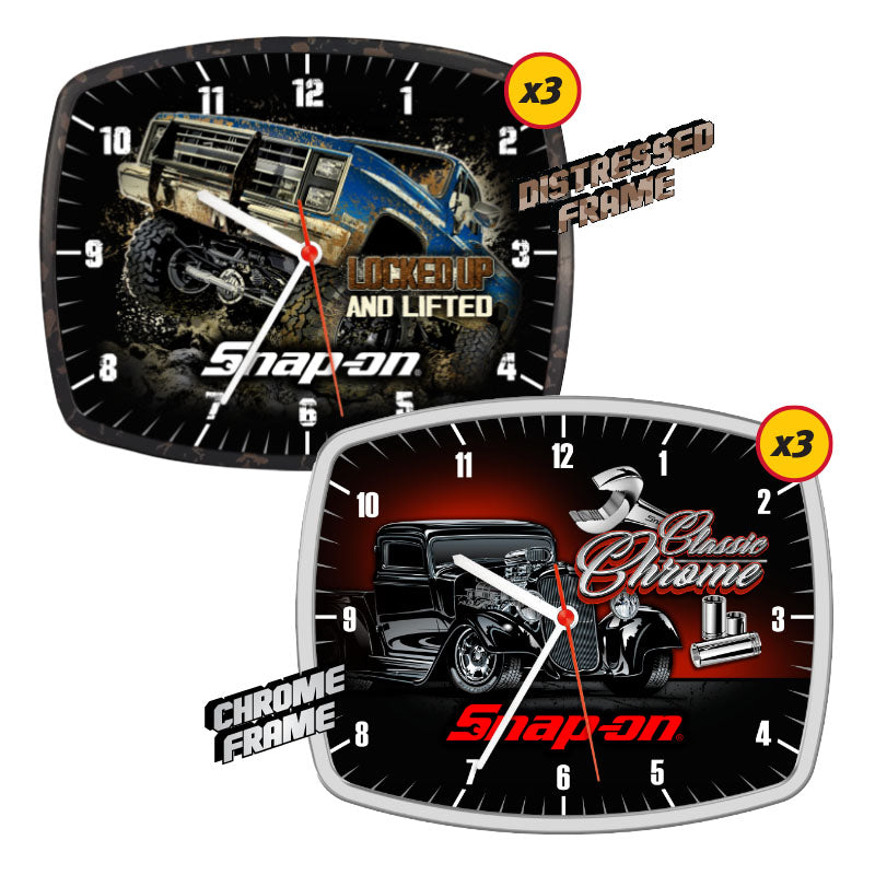 Locked Up & Classic Chrome Shop Clock - 6 PK