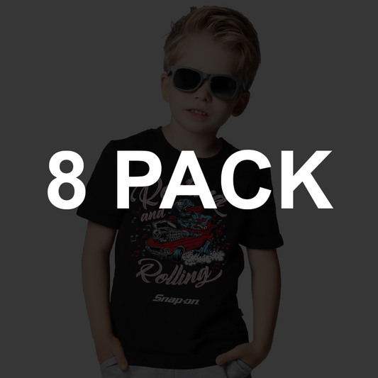 8-pack JEUGD S/S T-SHIRT - ZWART