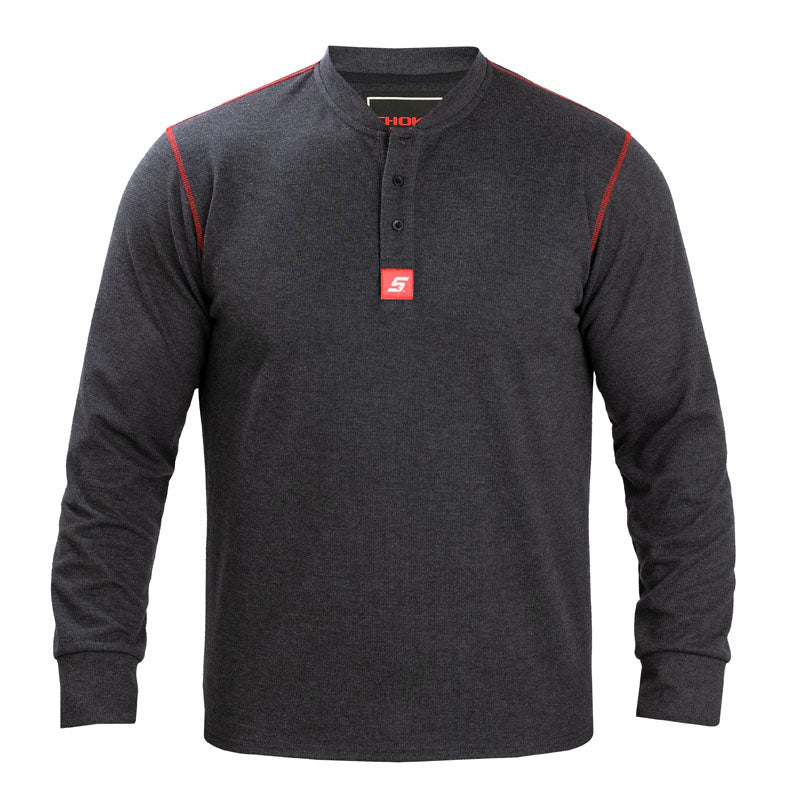 Mittelschweres Henley-L/S-Hemd