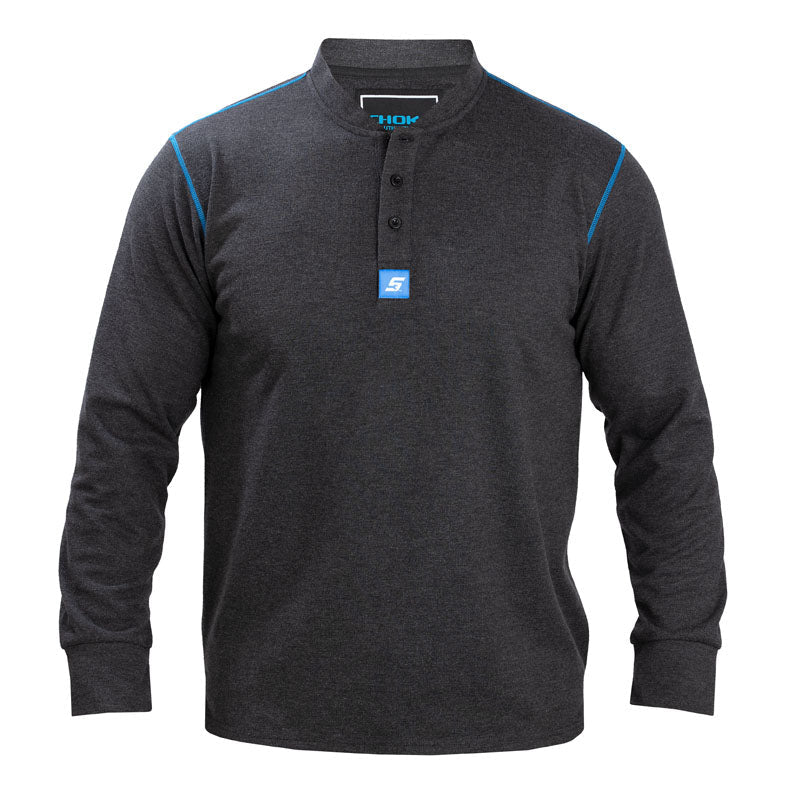 Mittelschweres Henley-L/S-Hemd