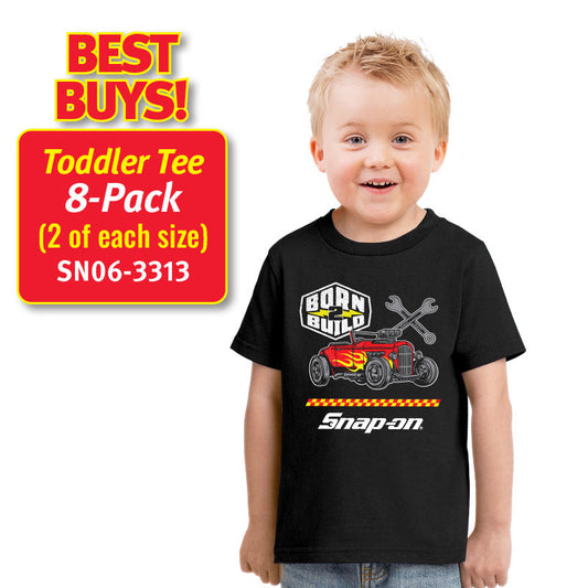 8-pack peuter T-shirt korte mouwen - zwart