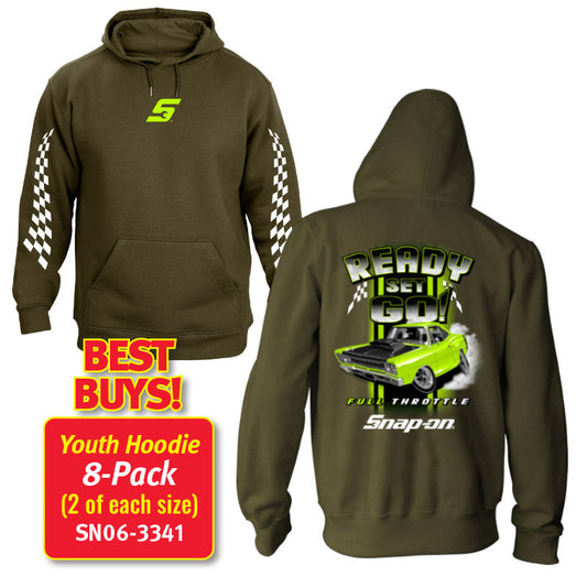 8-pack KIDS READY, SET, GO MOTION PULLOVER - Militair Groen