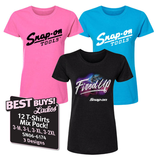 12-pack gemengde dames T-shirts met korte mouwen
