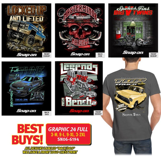 GRAPHIC 24 Pack - FULL Sizes - Mixed T-Shirts